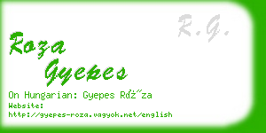 roza gyepes business card